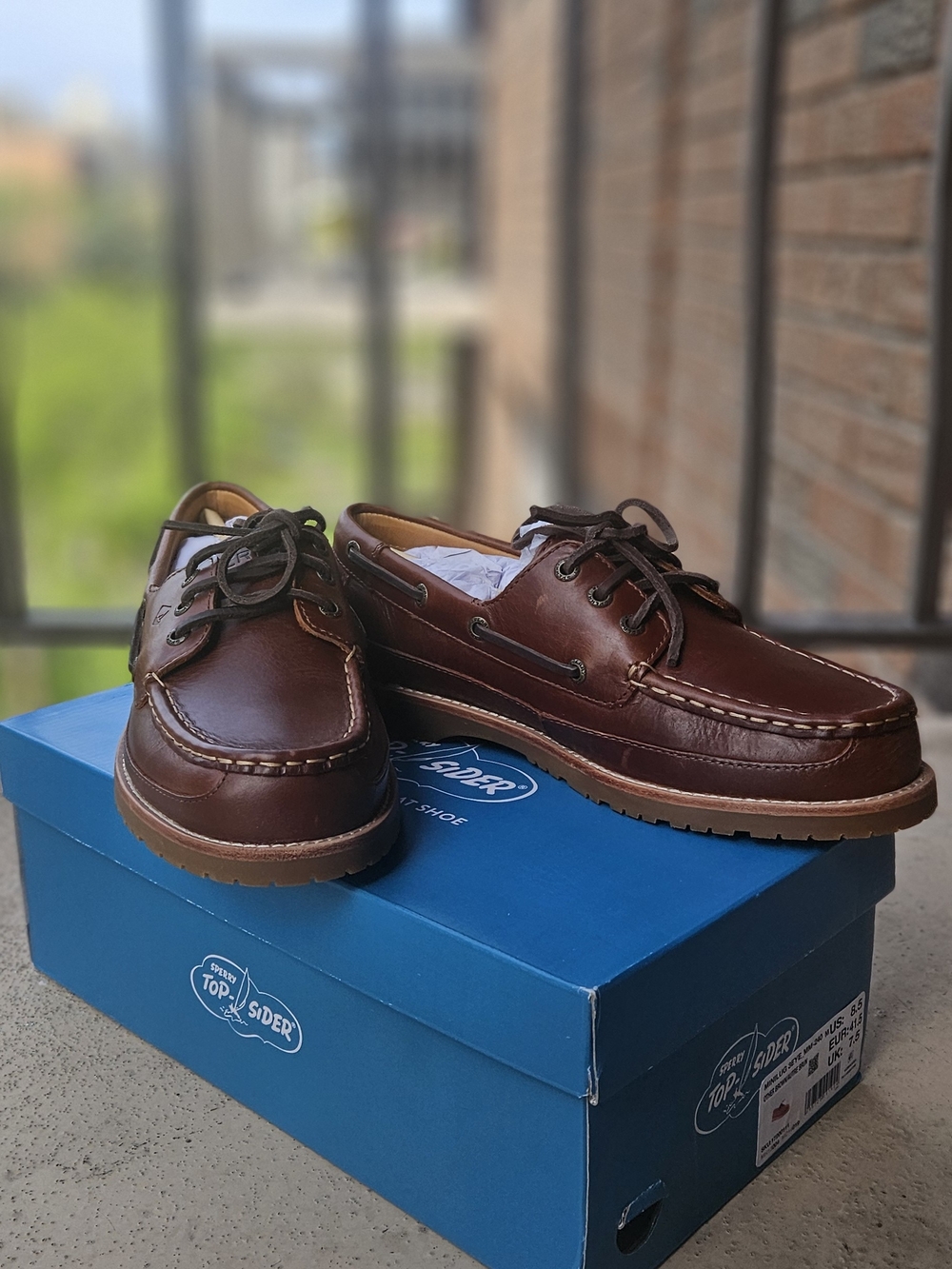 Sperry Men's Chestnut Brown Leather Boat Shoes